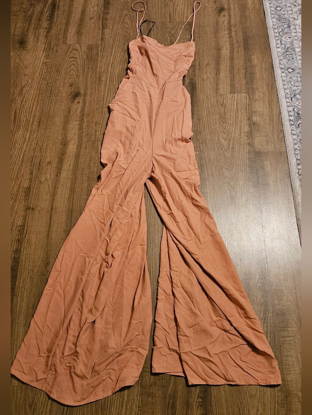 Forever 21 Dusty Peach Wide-Leg Spaghetti Strap Jumpsuit